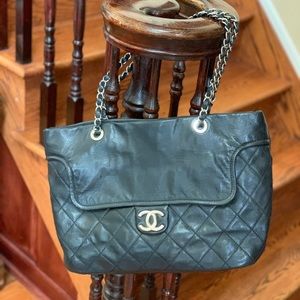 Chanel Quilted Calf Leather Tote Bag
